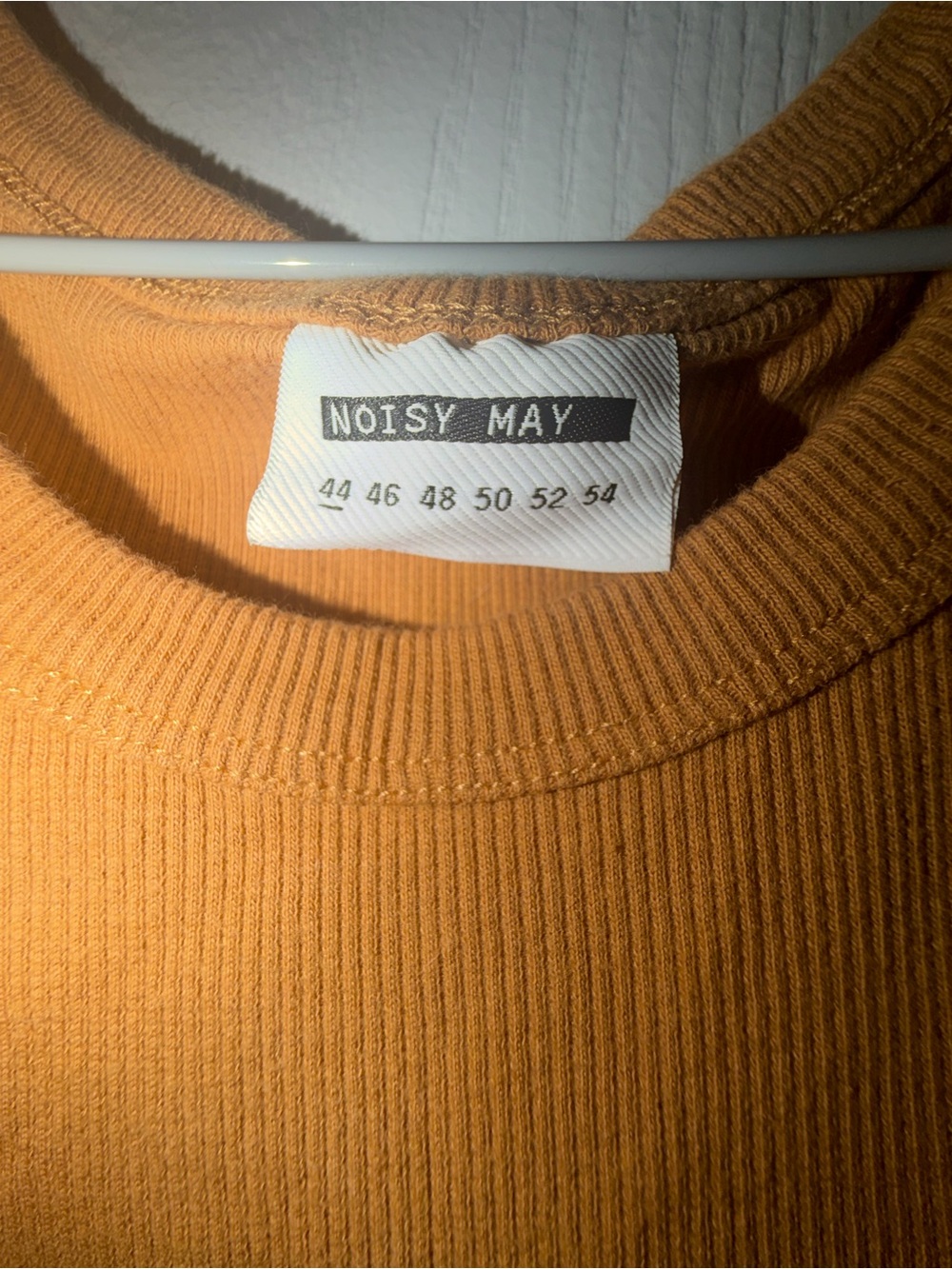 Noisy May Ribbed Crewneck dress in Mustard Yellow